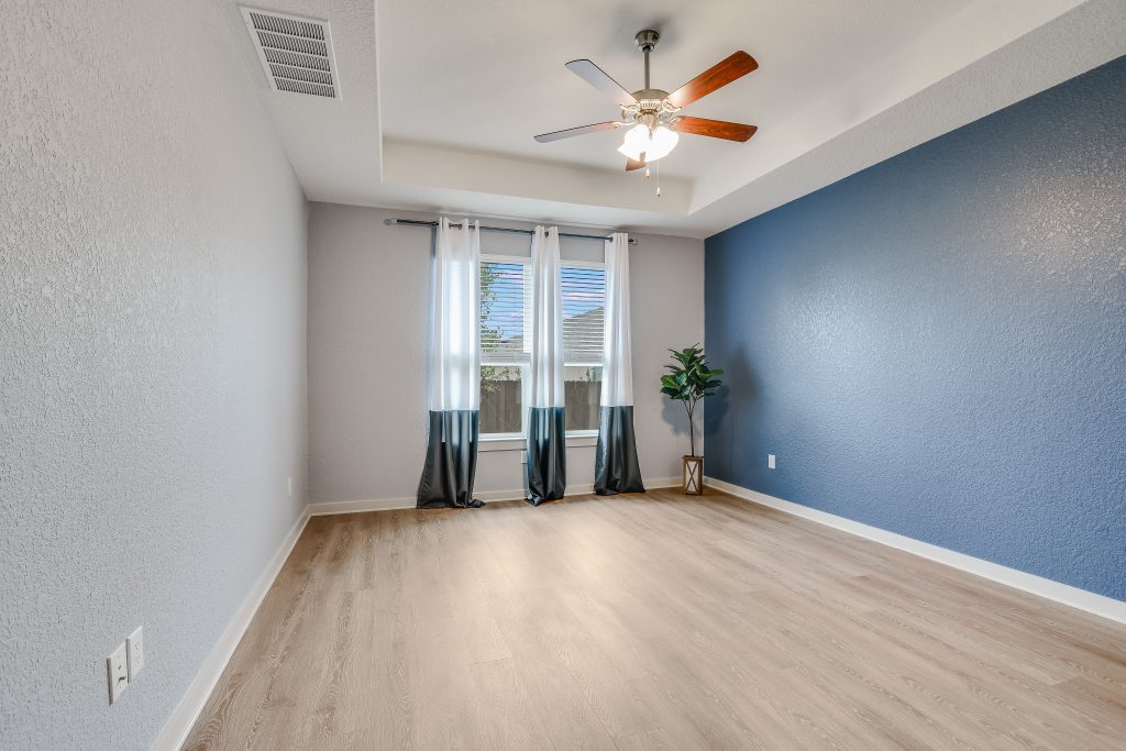 Large main bedroom overlooking the back yard. Only single story homes behind for extra privacy.